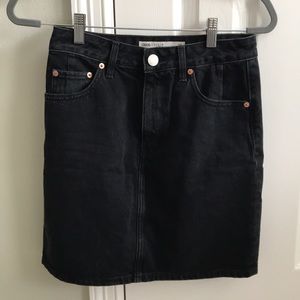 ASOS washed black denim skirt
